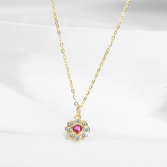 S925 Sterling Silver Flower Light Luxury Necklace Earrings