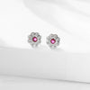 S925 Sterling Silver Flower Light Luxury Necklace Earrings