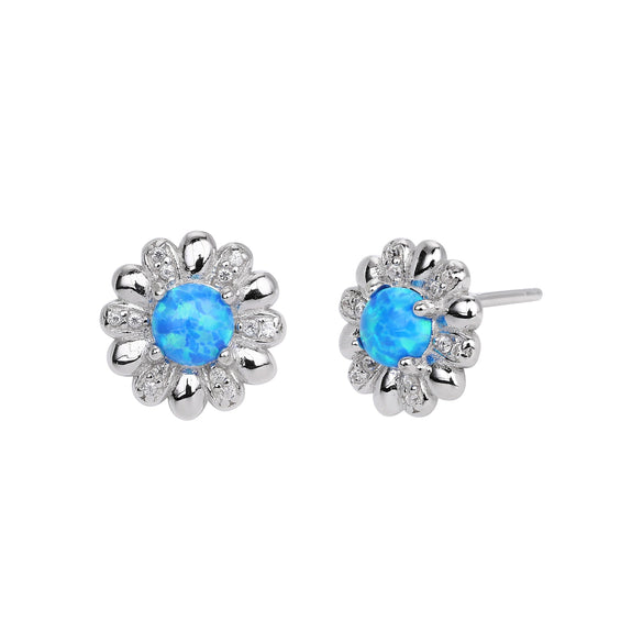 S925 Sterling Silver Flower Microinlaid Zircon Earrings