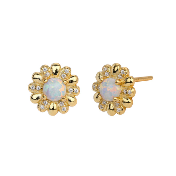 S925 Sterling Silver Flower Microinlaid Zircon Earrings