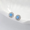 S925 Sterling Silver Flower Microinlaid Zircon Earrings