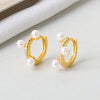 S925 Sterling Silver Flower Pearl Ear Studs Elegant Floral Design Earrings For Women