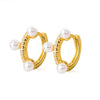 S925 Sterling Silver Flower Pearl Ear Studs Elegant Floral Design Earrings For Women