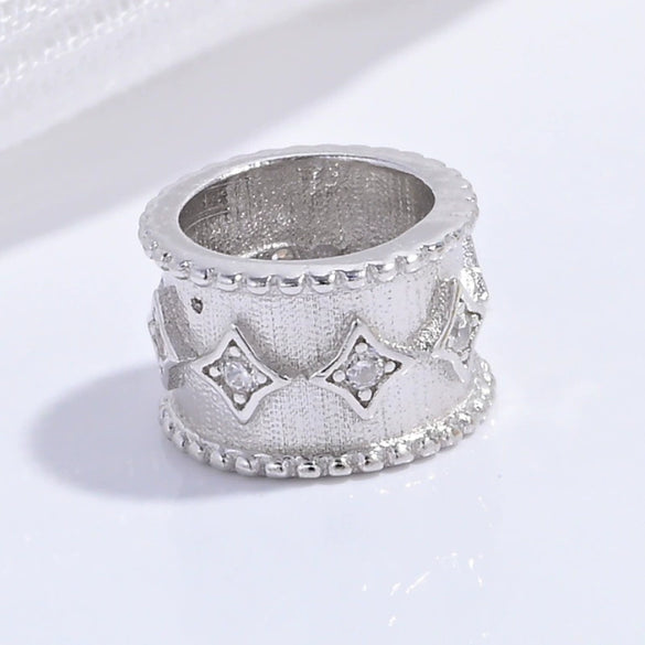 S925 Sterling Silver Flower Petal Barrel Starshaped Rhombus Zirconia Beading Material For Diy Bracelet Necklace