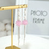 S925 Sterling Silver Flower Star Earrings With Purple Ice Crystal And Pearl Tassel Long Elegant Drop Earrings For Women