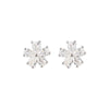 S925 Sterling Silver Flower Stud Earrings With Crystal Zircon Inlay Light Luxury Elegant Fashion Earrings For Women