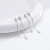 S925 Sterling Silver Flower Tassel Zircon Earrings For Women