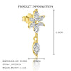 S925 Sterling Silver Flower Zirconia Earrings For Women