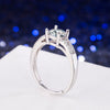 S925 Sterling Silver Four Claw Geometric Zircon Ring For Women Classic Micro Inlaid Simple Elegant Adjustable Jewelry