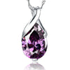 S925 Sterling Silver Four Leaf Clover Amethyst Diamond Ladies Necklace