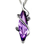 S925 Sterling Silver Four Leaf Clover Amethyst Diamond Ladies Necklace