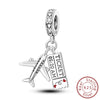 S925 Sterling Silver Four Leaf Clover Butterfly Airplane Star Charm Diy Bracelet Accessories With Dripping Oil Design