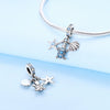 S925 Sterling Silver Four Leaf Clover Butterfly Airplane Star Charm Diy Bracelet Accessories With Dripping Oil Design