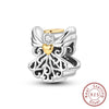 S925 Sterling Silver Four Leaf Clover Butterfly Airplane Star Charm Diy Bracelet Accessories With Dripping Oil Design