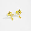 S925 Sterling Silver Four Mans Star Women's Earrings Electroplated Platinum 18K Gold Light Luxury Style
