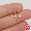 S925 Sterling Silver Fourclaw Diamondencrusted Geometric Earrings For Women With Electroplating Design Minimalist Style