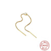 S925 Sterling Silver Fourclaw Diamondstudded Chain Tassel Earrings With Geometric Design And Real Gold Plating For Women