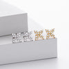 S925 Sterling Silver Fourleaf Clover Zirconium Earrings Electroplated Simple Style Women's Jewelry