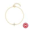 S925 Sterling Silver Fourleaf Flower Petal Geometric Minimalist Light Luxury Electroplated Real Gold Plated Bracelet For Women