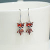 S925 Sterling Silver Fox Zircon Earrings For Women Light Luxury Animal Design Fashion Jewelry