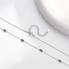 S925 Sterling Silver French Retro Geometric Inlaid Zircon Clavicle Necklace