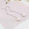 S925 Sterling Silver Freshwater Pearl Wave Curve Drop Earrings Simple Light Luxury Retro Bead Earrings For Women
