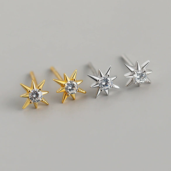 S925 Sterling Silver Geometric And Heart Shape Inlaid Zircon Women's Fashion Jewelry With Electroplating