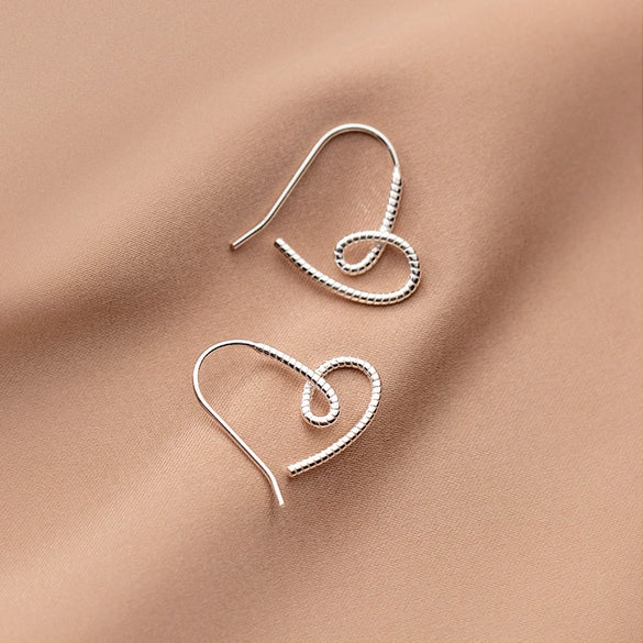S925 Sterling Silver Geometric And Heart Shape Niche Design Women's Earrings