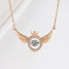 S925 Sterling Silver Geometric Angel Wings Pendant Necklace For Women