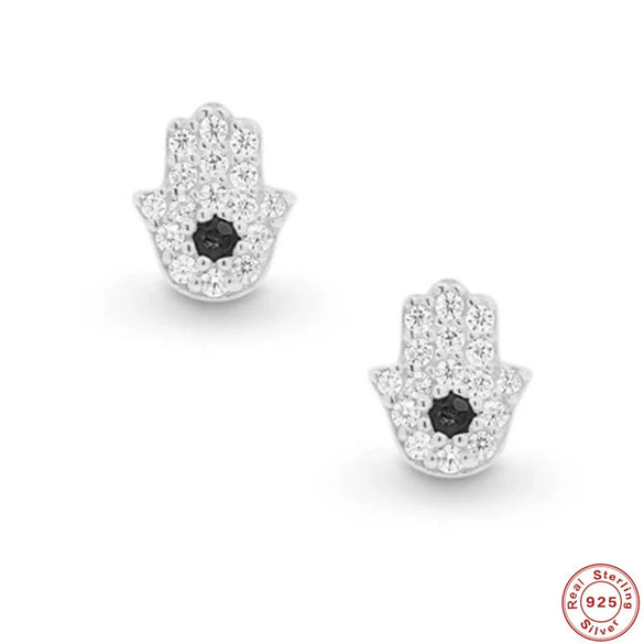 S925 Sterling Silver Geometric Angel's Eye Black Diamond Earrings With Diamondencrusted And Protection Electroplating