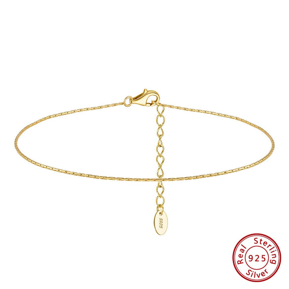 S925 Sterling Silver Geometric Anklet For Girls