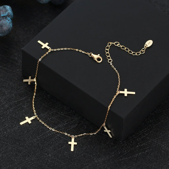 S925 Sterling Silver Geometric Anklet For Women