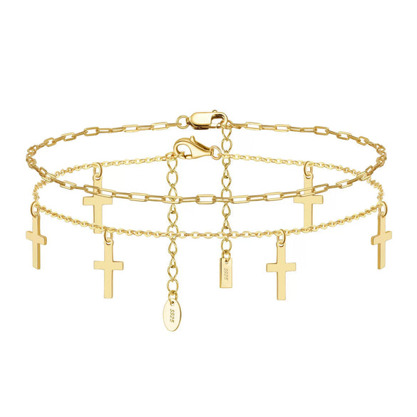 S925 Sterling Silver Geometric Anklet For Women