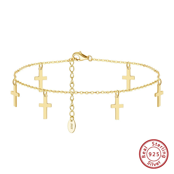 S925 Sterling Silver Geometric Anklet For Women