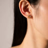 S925 Sterling Silver Geometric Baking Paint Earrings With Diamond Light Luxury Cold Style Mori Ear Jewelry Platinum Or 18K Gold Electroplated