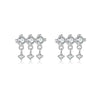 S925 Sterling Silver Geometric Baking Paint Earrings With Diamond Light Luxury Cold Style Mori Ear Jewelry Platinum Or 18K Gold Electroplated