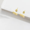 S925 Sterling Silver Geometric Baking Paint Earrings With Diamond Light Luxury Cold Style Mori Ear Jewelry Platinum Or 18K Gold Electroplated