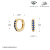 S925 Sterling Silver Geometric Blue Zircon Inlaid Round Earrings With Electroplating