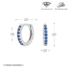 S925 Sterling Silver Geometric Blue Zircon Inlaid Round Earrings With Electroplating