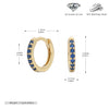 S925 Sterling Silver Geometric Blue Zircon Inlaid Round Earrings With Electroplating