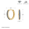 S925 Sterling Silver Geometric Blue Zircon Inlaid Round Earrings With Electroplating