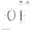 S925 Sterling Silver Geometric Blue Zircon Inlaid Round Earrings With Electroplating