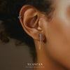S925 Sterling Silver Geometric Blue Zirconium Earrings For Women Light Luxury Simple Style