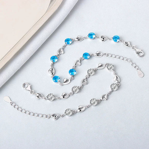 S925 Sterling Silver Geometric Bracelet For Women Simple Electroplated Chain Bracelet Gift