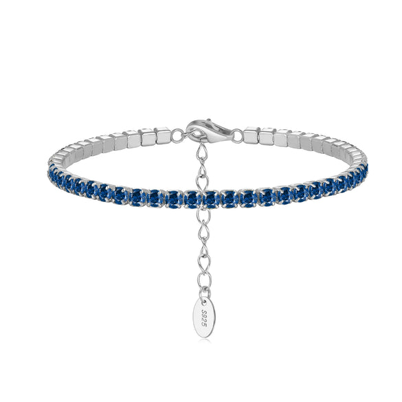 S925 Sterling Silver Geometric Bracelet With Zircon Electroplated For Women