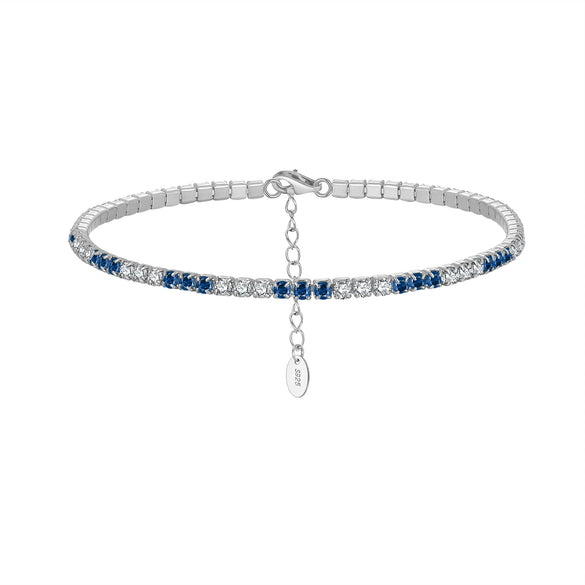 S925 Sterling Silver Geometric Bracelet With Zircon Electroplated For Women