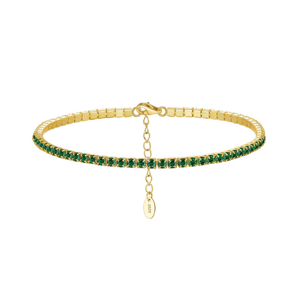 S925 Sterling Silver Geometric Bracelet With Zircon Electroplated For Women