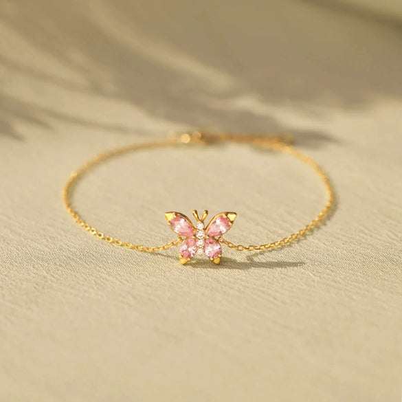 S925 Sterling Silver Geometric Butterfly Bracelet For Women Electroplated