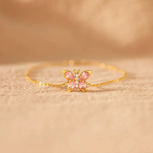 S925 Sterling Silver Geometric Butterfly Bracelet For Women Electroplated