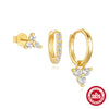 S925 Sterling Silver Geometric Butterfly Earring With Removable Eight Mans Star Pendant Electroplated